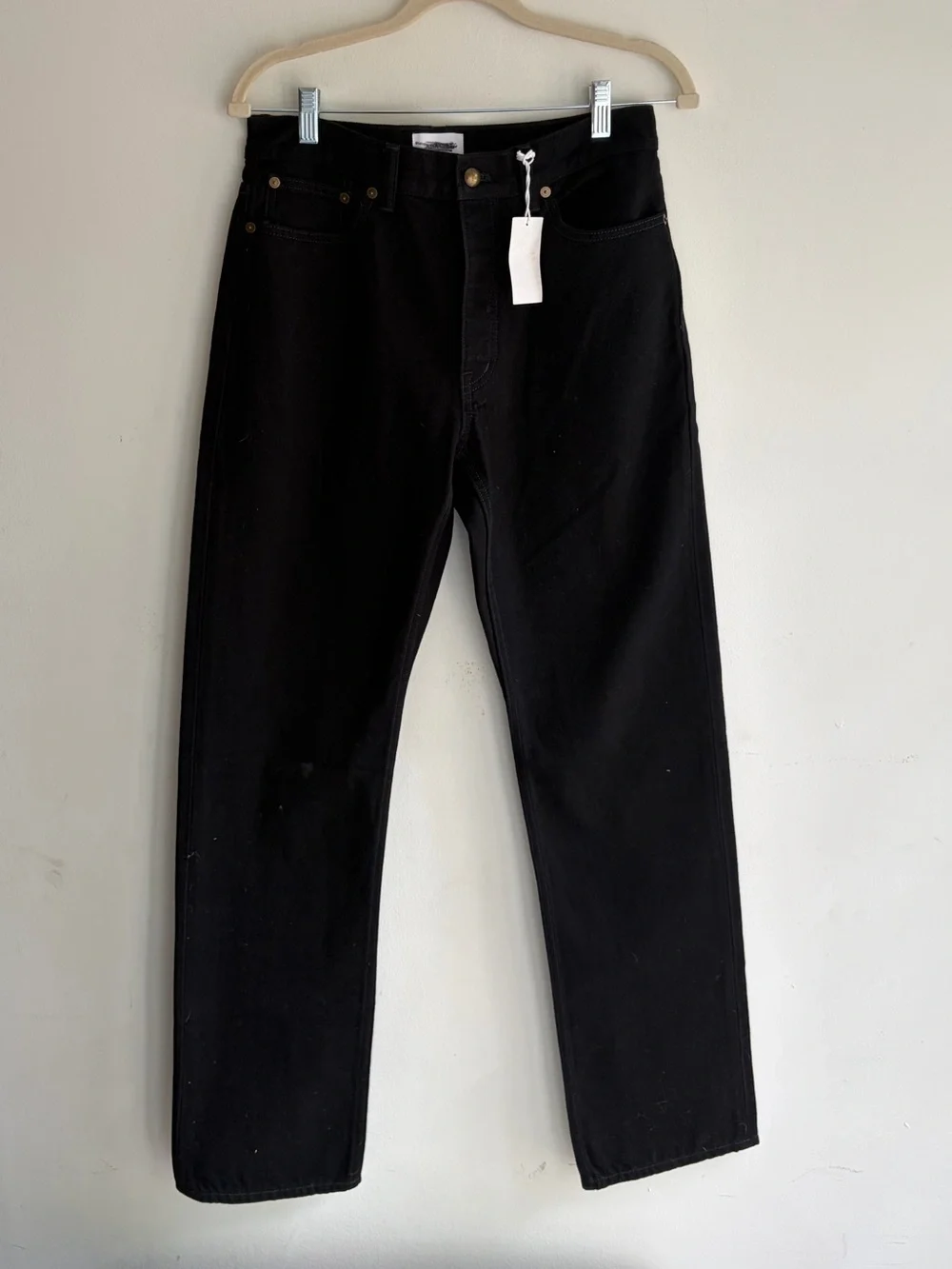 NWT! MADEWELL Alexa Chung Black High-Rise Straight Jean in Outridge Wash Size 26